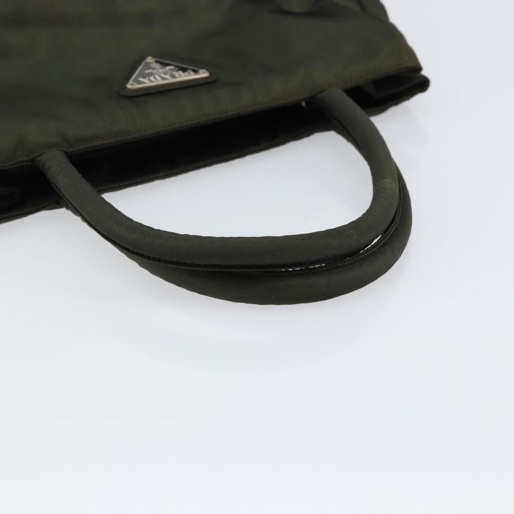 PRADA Tote Bag Nylon Khaki Silver Auth bs30343 - Picture 7 of 16